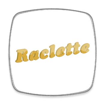 Raclette Käse Schriftzug 3D - Viereckiger Kühlschrankmagnet - Weiß - Vorne