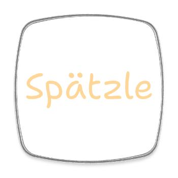 Spätzle - Viereckiger Kühlschrankmagnet - Weiß - Vorne