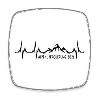 Crossing the Alps 2026 - Heartbeat Mountains Hiking - Square fridge magnet - white - Front