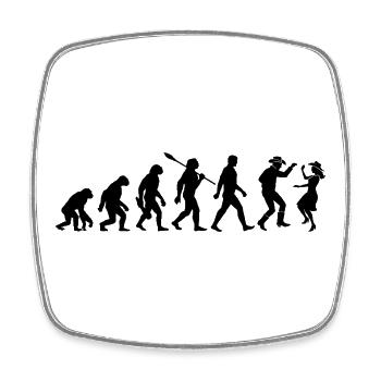 Vintage Evolution - Line Dance - Geschenk - Viereckiger Kühlschrankmagnet - Weiß - Vorne