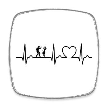 Herzbeat, Linedance, Tanz mit Herz, Musik Geschenk - Viereckiger Kühlschrankmagnet - Weiß - Vorne