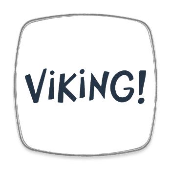 Viking Cree Rough Typo - Square fridge magnet - white - Front