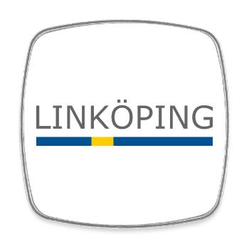 Sweden Flag - Linköping - Sverige - Schweden - Square fridge magnet - white - Front