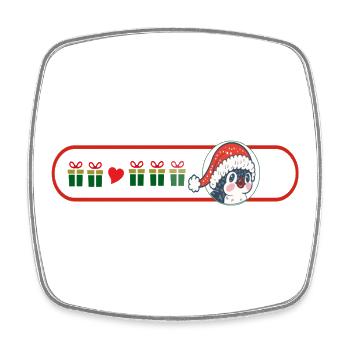 Christmas Penguin with Gifts - Square fridge magnet - white - Front