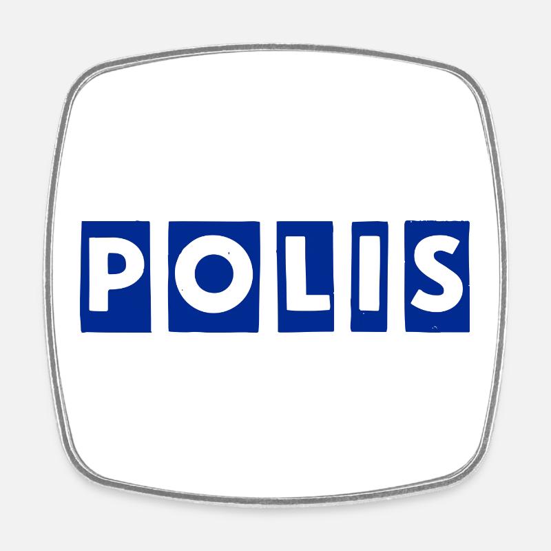 Polizei - Viereckiger Kühlschrankmagnet - Weiß