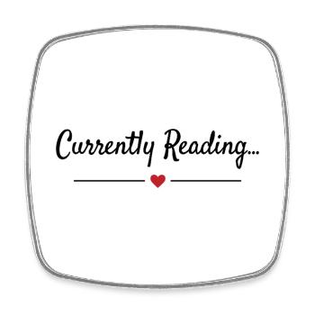 Currently Reading Bücherwurm Spruch - Viereckiger Kühlschrankmagnet - Weiß - Vorne