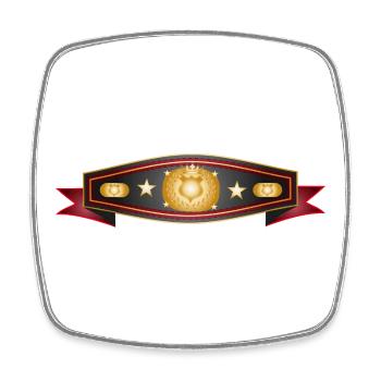 Strahlender Box-Gürtel – Champion Gürtel Design - Viereckiger Kühlschrankmagnet - Weiß - Vorne