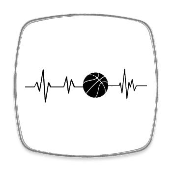 Heartbeat basketball - Square fridge magnet - white - Front