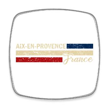 France - Aix-en-Provence - Frankreich - Flagge - Viereckiger Kühlschrankmagnet - Weiß - Vorne