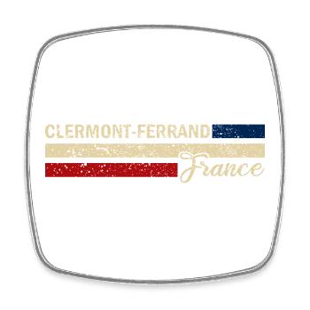 France - Clermont-Ferrand - France - Drapeau - Magnet carré - blanc - Devant