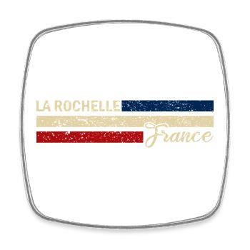France - La Rochelle - Frankreich - Flagge - Viereckiger Kühlschrankmagnet - Weiß - Vorne