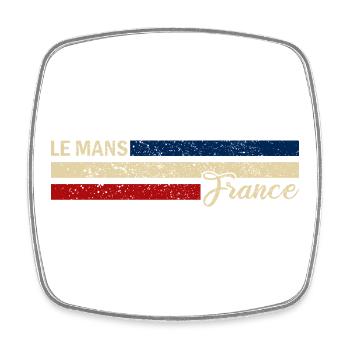 France - Le - Mans - Frankreich - Flagge Streifen - Viereckiger Kühlschrankmagnet - Weiß - Vorne