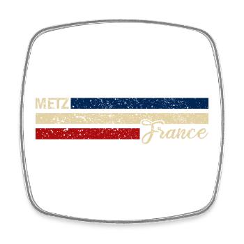 France - Metz - Frankreich - Flagge - Streifen - Viereckiger Kühlschrankmagnet - Weiß - Vorne