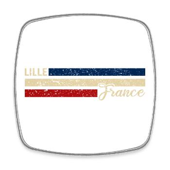 France - Lille - Frankreich - Flagge - Streifen - Viereckiger Kühlschrankmagnet - Weiß - Vorne