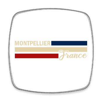 France - Montpellier - Frankreich - Flagge - Viereckiger Kühlschrankmagnet - Weiß - Vorne