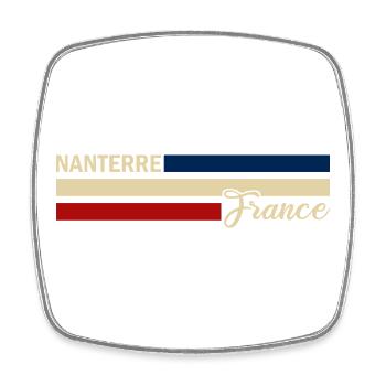 France - Nanterre - France - Flag - Stripes - Square fridge magnet - white - Front