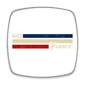 France - Nice - Nizza - Frankreich - Flagge - Stre - Viereckiger Kühlschrankmagnet - Weiß - Vorne