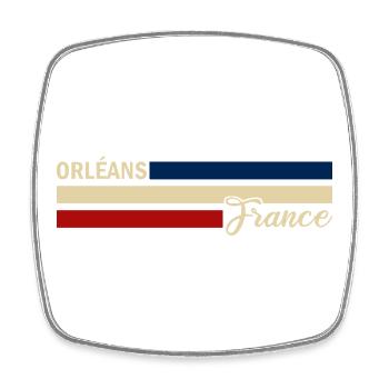 France - Orleans - Frankreich - Flagge - Streifen - Viereckiger Kühlschrankmagnet - Weiß - Vorne