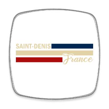 France - Saint-Denis - France - Drapeau - Magnet carré - blanc - Devant