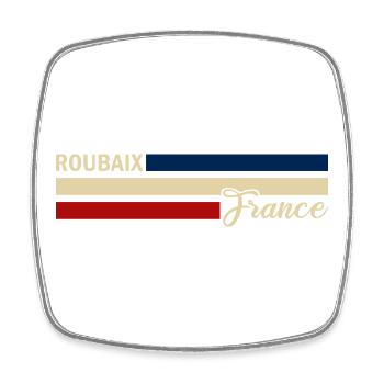 France - Roubaix - Frankreich - Flagge - Streifen - Viereckiger Kühlschrankmagnet - Weiß - Vorne