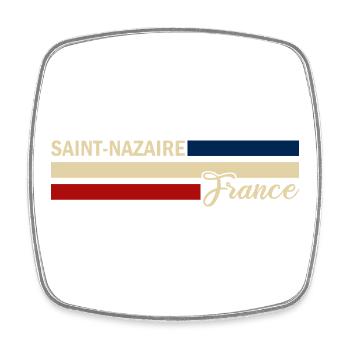 France - Saint-Nazaire - France - Flag - Square fridge magnet - white - Front