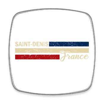 France - Saint-Denis - France - Flag - Square fridge magnet - white - Front