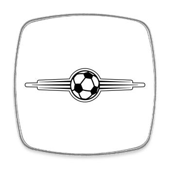 Fussball Symbol Linie - Viereckiger Kühlschrankmagnet - Weiß - Vorne