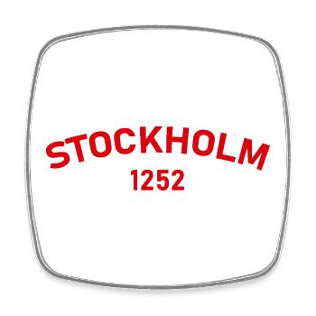 Stockholm 1252 - Viereckiger Kühlschrankmagnet - Weiß - Vorne