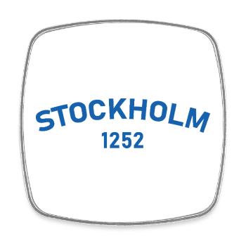 Stockholm 1252 - Square fridge magnet - white - Front