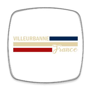France - Villeurbanne - France - Flag - Square fridge magnet - white - Front