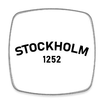 Stockholm 1252 Sweden - Square fridge magnet - white - Front