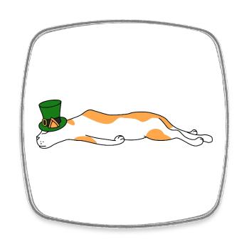 Lazy Cat Sleeping Mardi Gras Mask Carnival Vibes - Square fridge magnet - white - Front