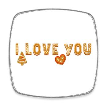 I Love You - Square fridge magnet - white - Front