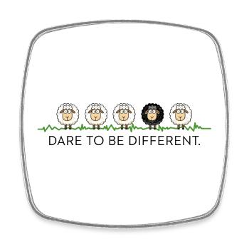 Dare To Be Different – Black Sheep - Square fridge magnet - white - Front