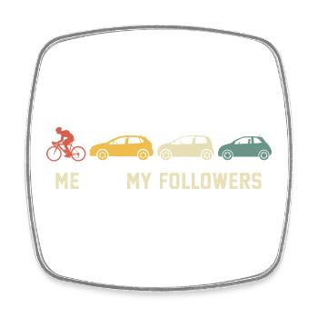 Ich und meine Anhänger fahren ein lustiges Geschenk für Radfahrer - Viereckiger Kühlschrankmagnet - Weiß - Vorne