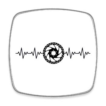 Brake Disc Bicycle MTB Road Bike Biker ECG - Square fridge magnet - white - Front