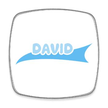 First name David - Square fridge magnet - white - Front