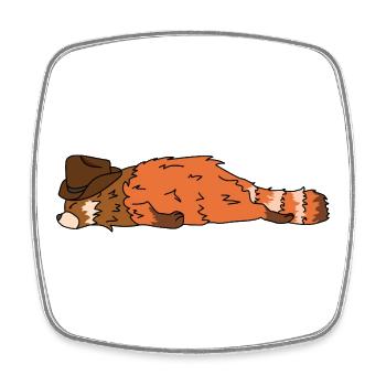 18_red_panda - Viereckiger Kühlschrankmagnet - Weiß - Vorne