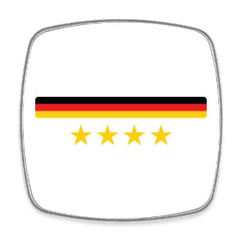 Drapeau Allemand - Allemagne - Magnet carré - blanc - Devant