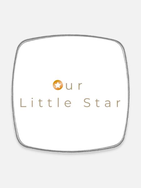Our Little Star - Minimalist Baby Design - Square fridge magnet - white