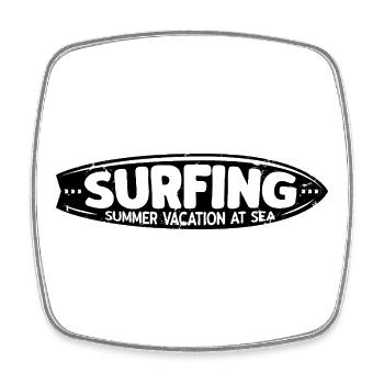 Surfing Summer Holidays by the Sea Vintage Style - Square fridge magnet - white - Front