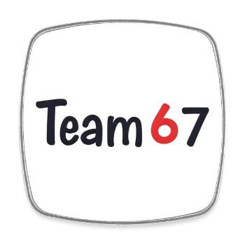 Team 6 7 – Kollektives Textdesign - Viereckiger Kühlschrankmagnet - Weiß - Vorne