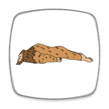 Funny Lazy Bigfoot Sasquatch Sleeping Lazy DIY - Square fridge magnet - white - Front