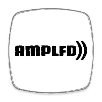 amplfd_--rugged - Square fridge magnet - white - Front