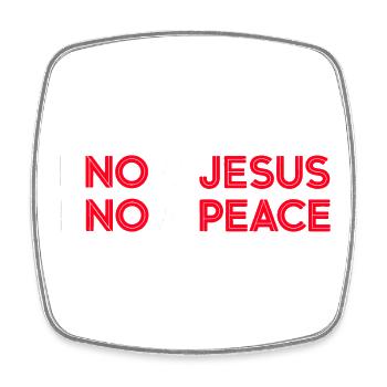 Know Jesus Know Peace Motiv - Viereckiger Kühlschrankmagnet - Weiß - Vorne