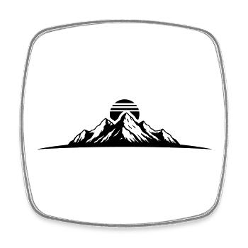 Mountains Summit Silhouette - Square fridge magnet - white - Front