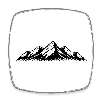 Berge Symbol Alpen - Viereckiger Kühlschrankmagnet - Weiß - Vorne