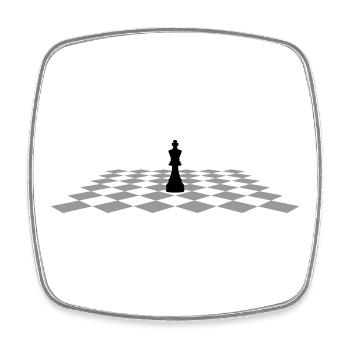 Roi d’échecs sur l’échiquier - Magnet carré - blanc - Devant