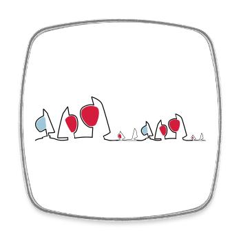 Regatta Skyline Sailboats Sailing Sailing Boats - Square fridge magnet - white - Front