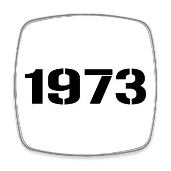 Vintage 1973 - Viereckiger Kühlschrankmagnet - Weiß - Vorne